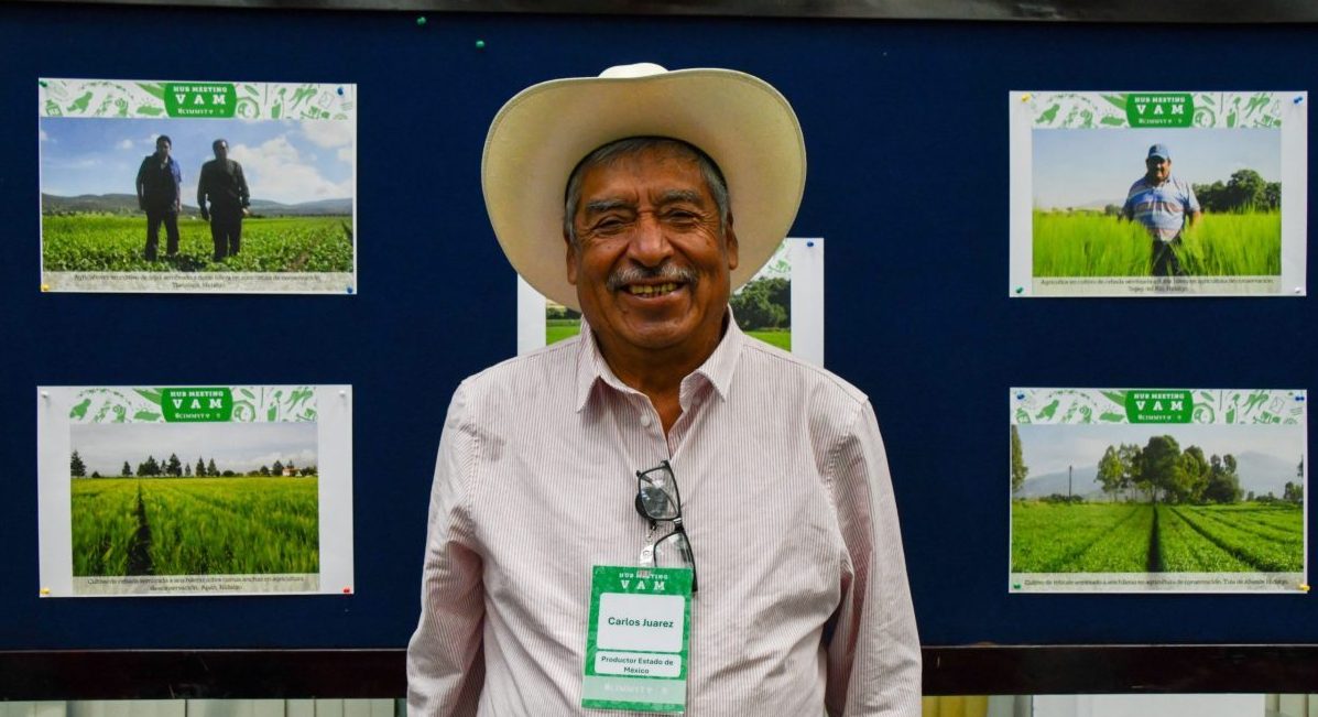 Carlos Juárez, productor del Estado de México, durante su participación en el Hub Meeting Valles Altos. (Foto: Jenifer Morales / CIMMYT)