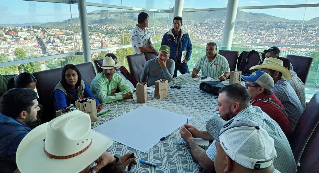 Mesa de trabajo durante el Hub Meeting del Hub Intermedio. (Foto: Hub Intermedio-CIMMYT)